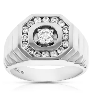 1 cttw Diamond Men's Engagement Ring in 14K White Gold