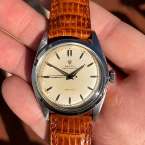 1953 Rolex Oyster Perpetual 6298 Pre-Explorer Precision Automatic Cream Dial Wristwatch