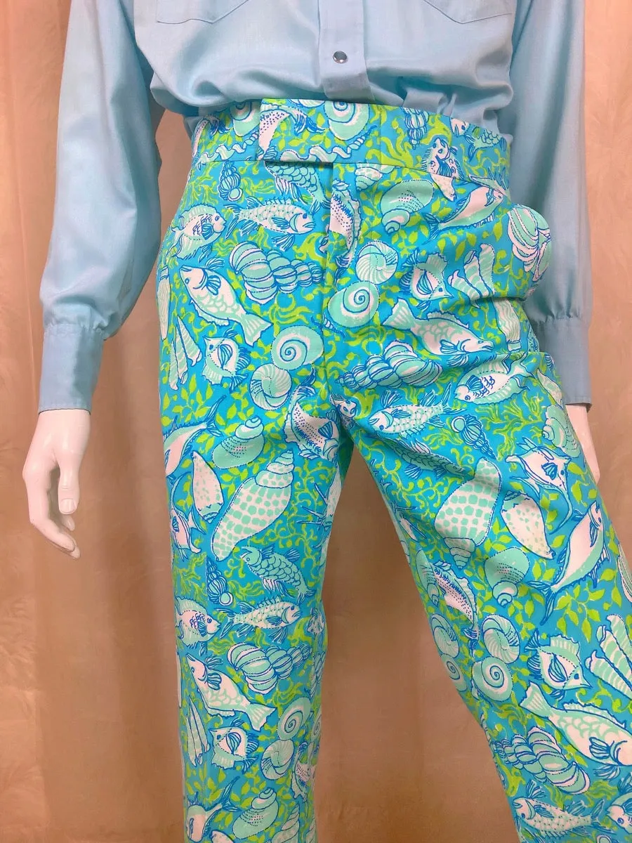 1960's Lilly Pulitzer Men's Stuff Fish Trousers