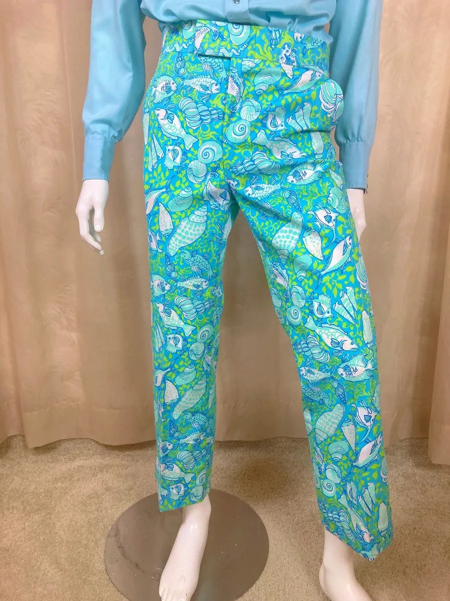 1960's Lilly Pulitzer Men's Stuff Fish Trousers