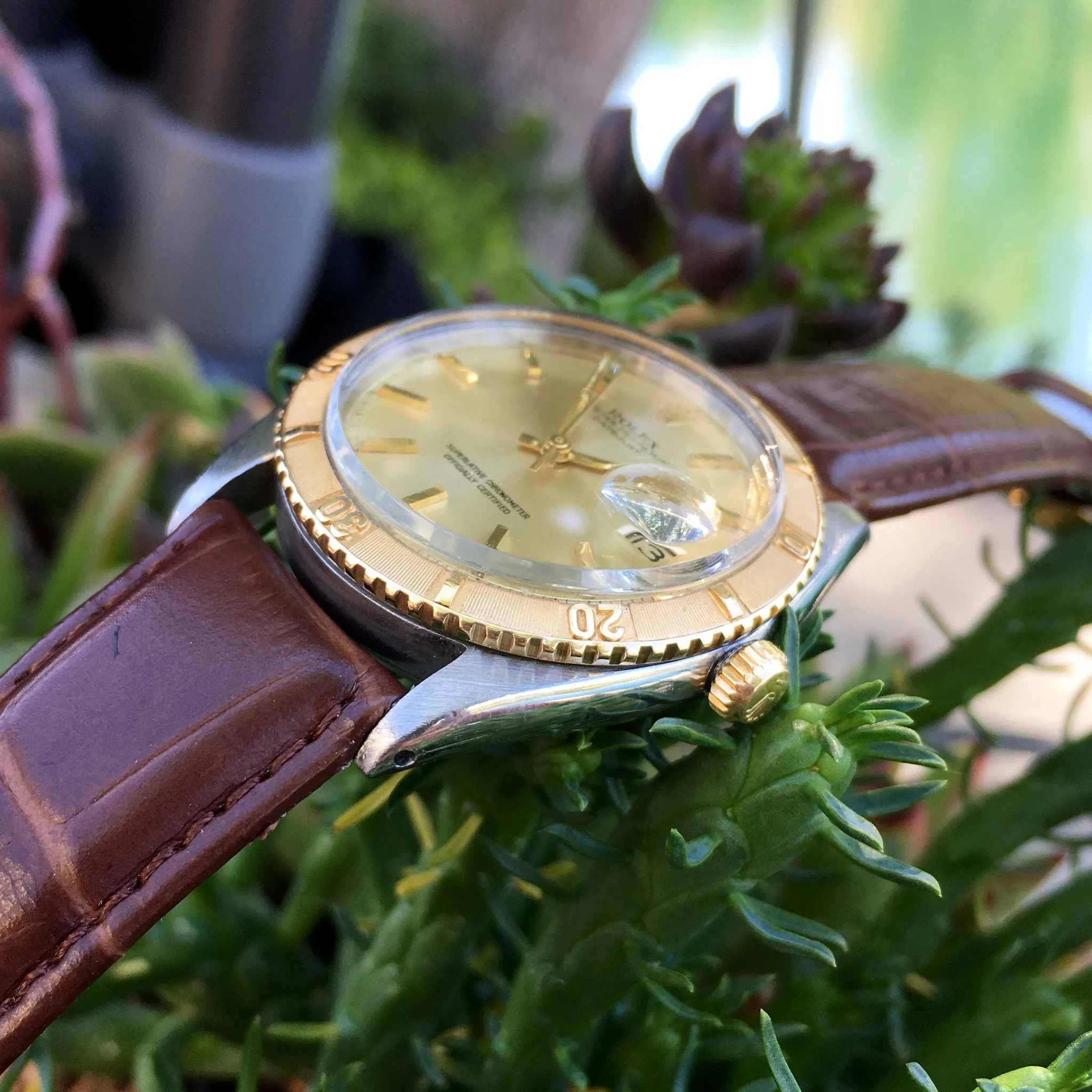 1964 Rolex Thunderbird Datejust 1625 Champagne Two Tone 14K Steel Cal. 1570 Watch