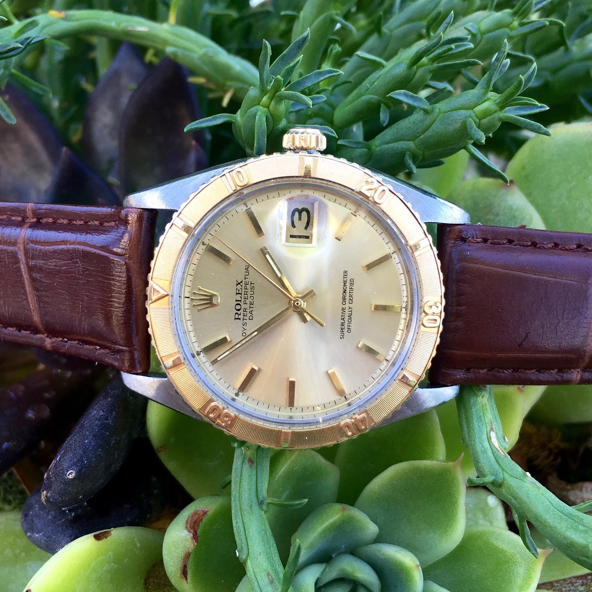 1964 Rolex Thunderbird Datejust 1625 Champagne Two Tone 14K Steel Cal. 1570 Watch