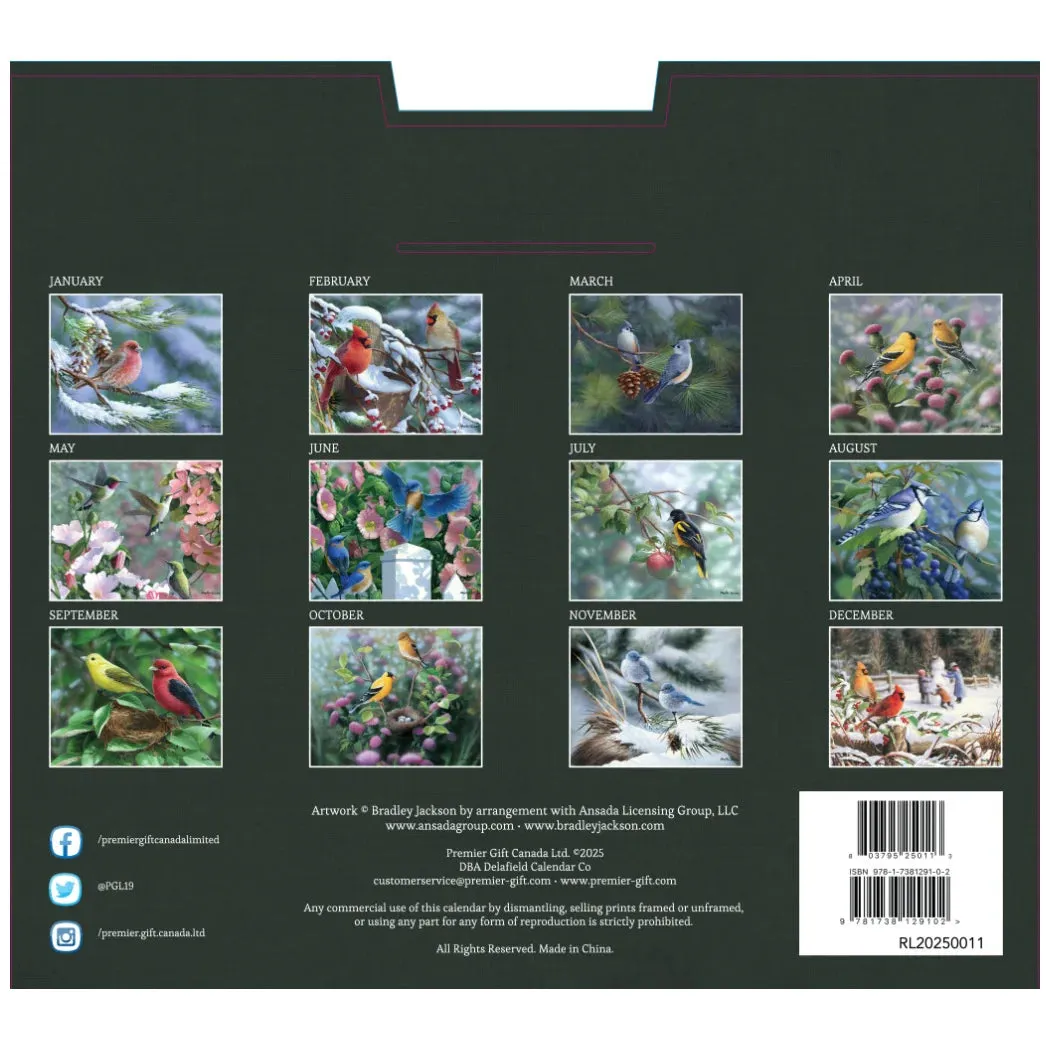 2025 Delafield Wall Calendar - Beauty of Songbirds