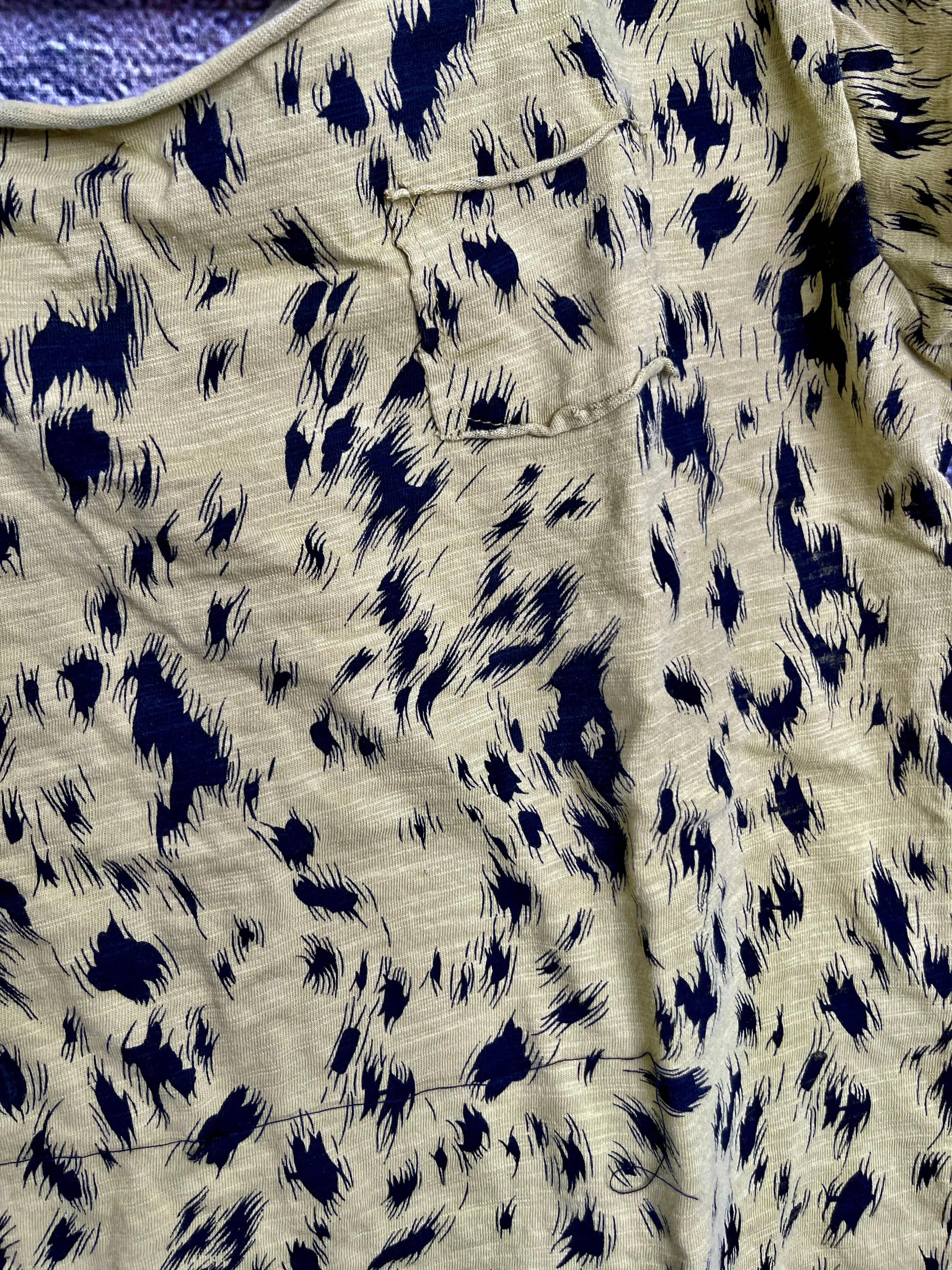 A Rare Bird Off White Animal Print Rip Shirt