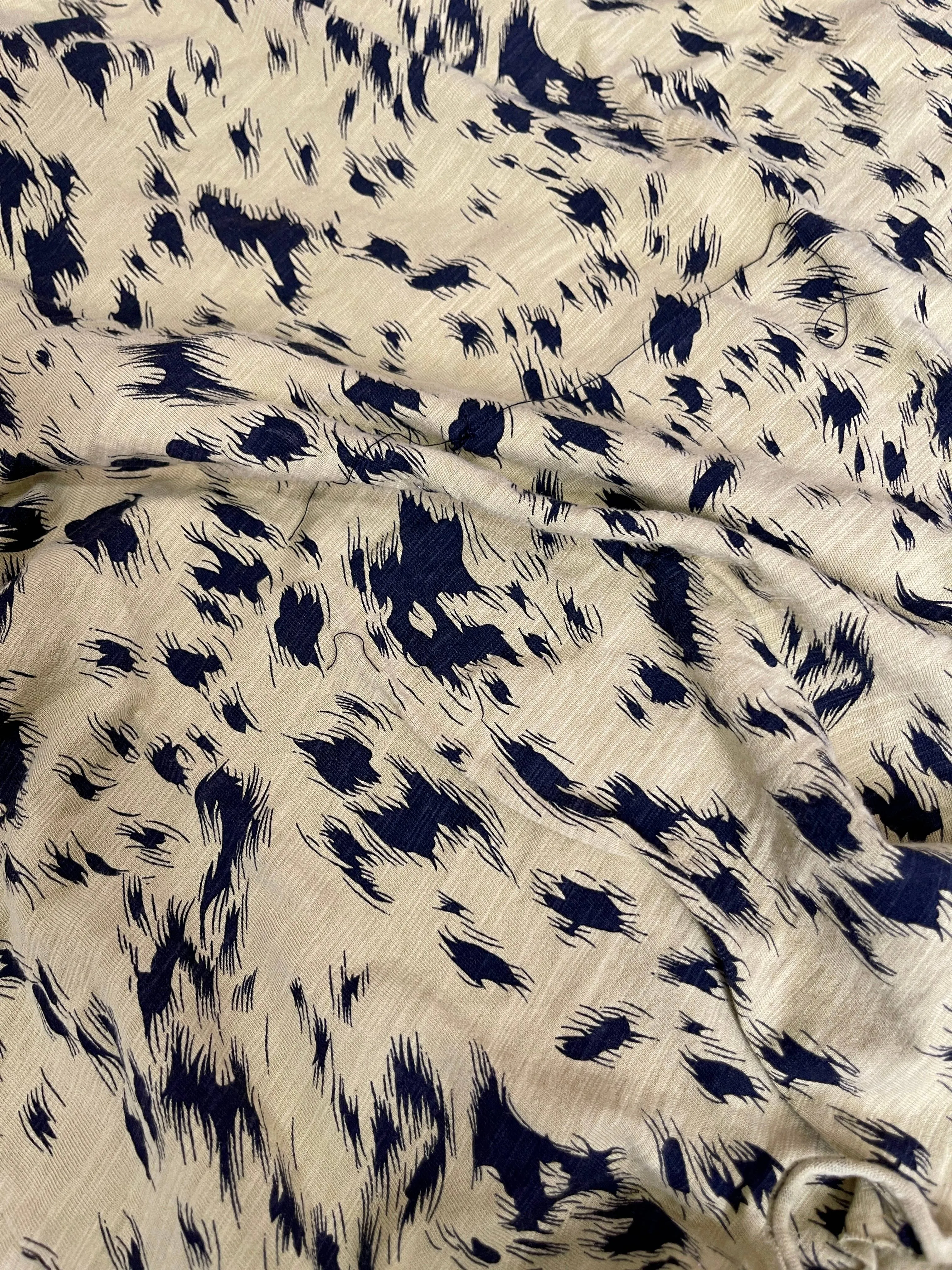 A Rare Bird Off White Animal Print Rip Shirt