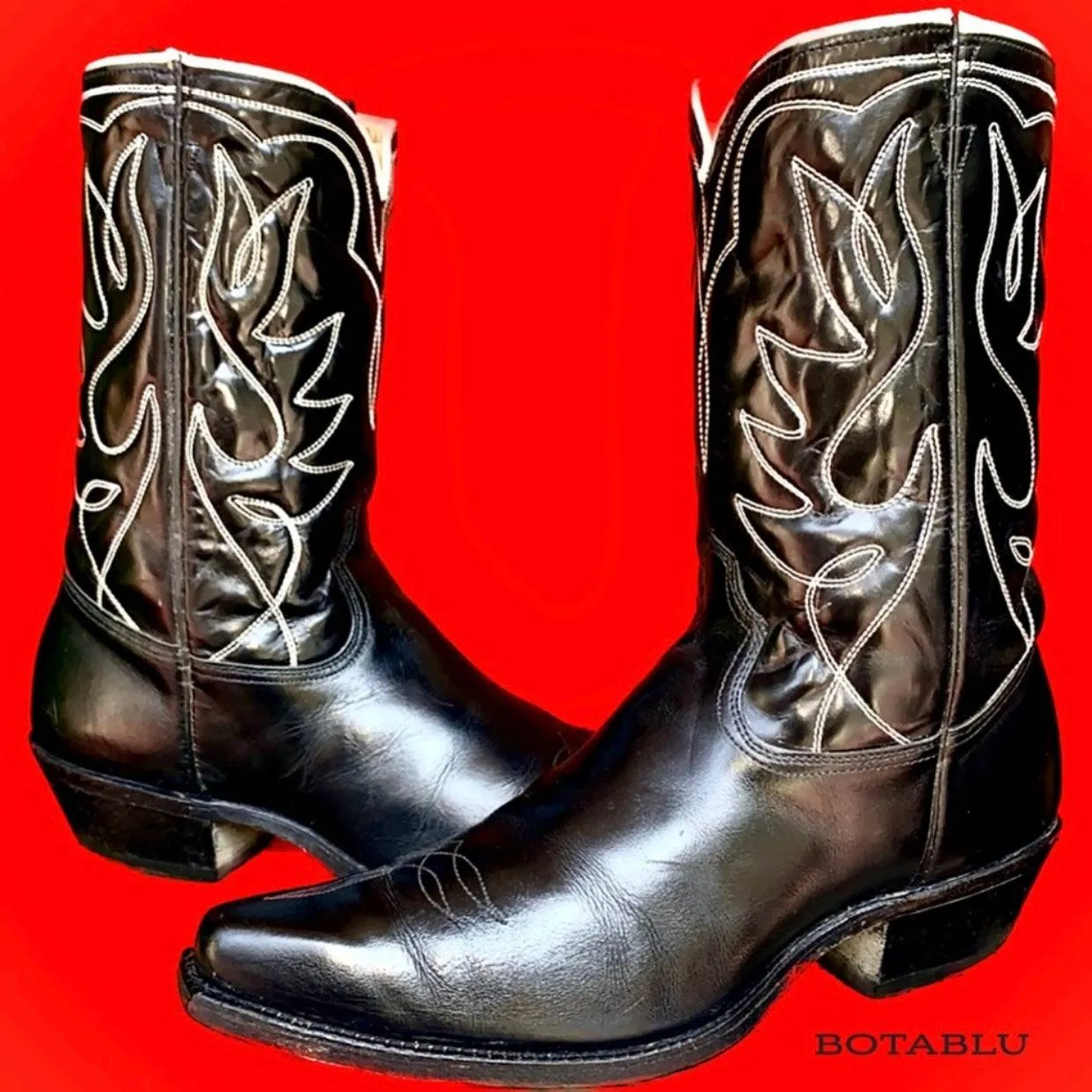 ACME Vintage 1950’s Black Cowboy Western Boots
