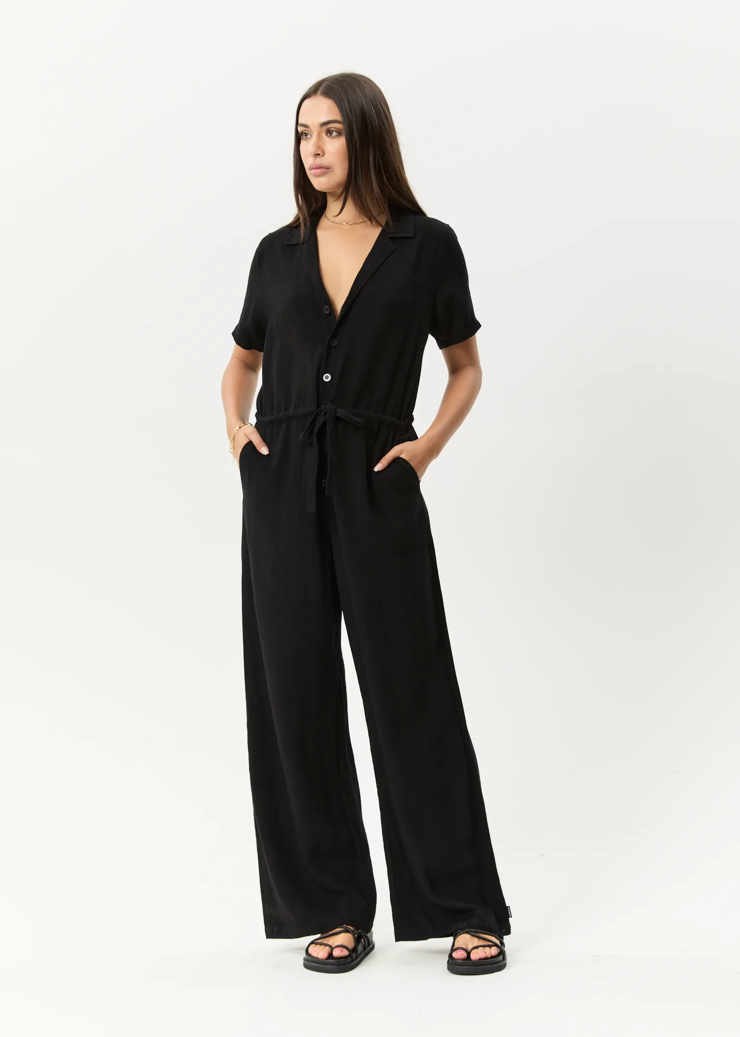 AFENDS MASON RELAXED JUMPSUIT - BLACK