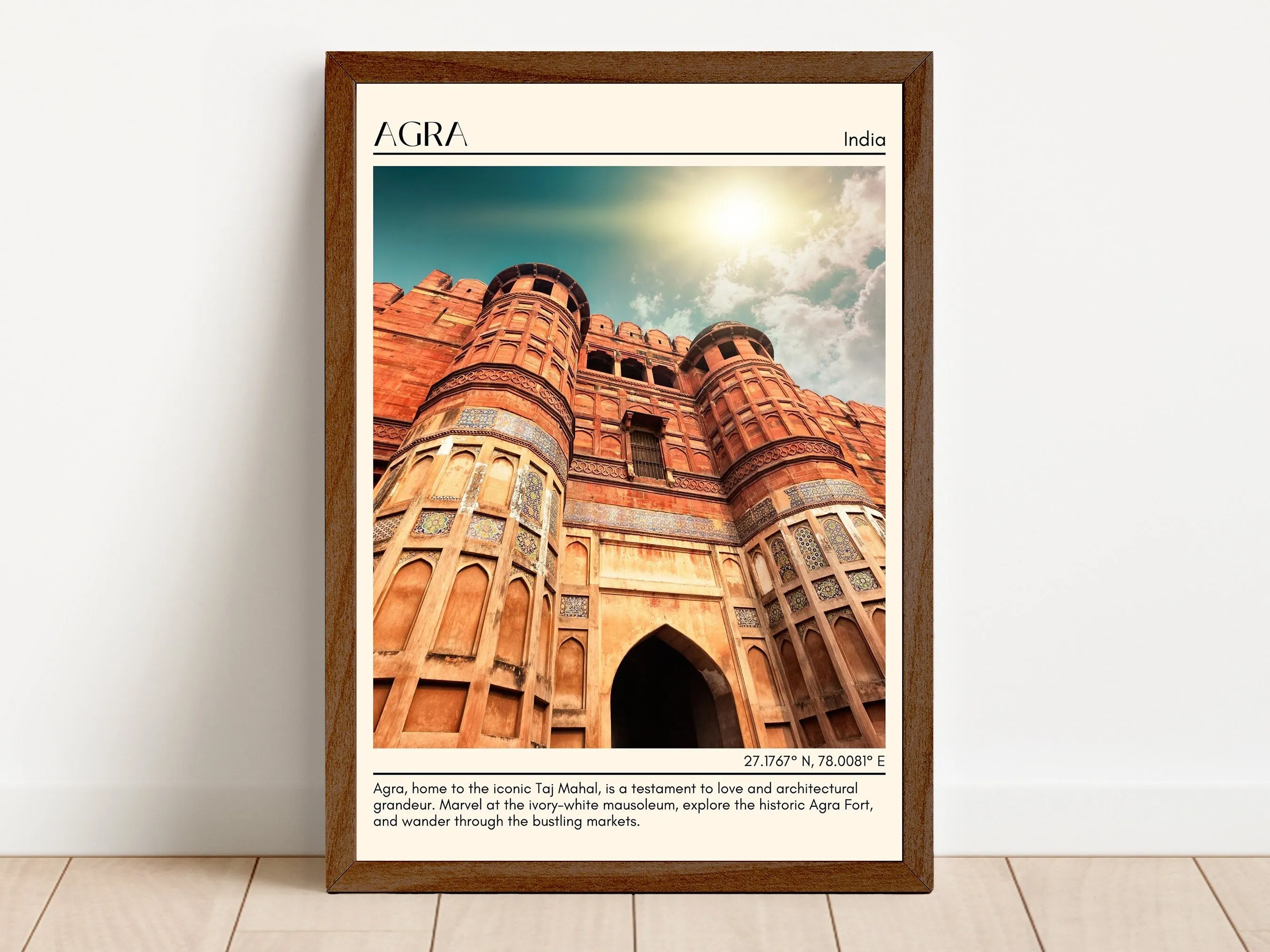 Agra Minimal Wall Art,  India