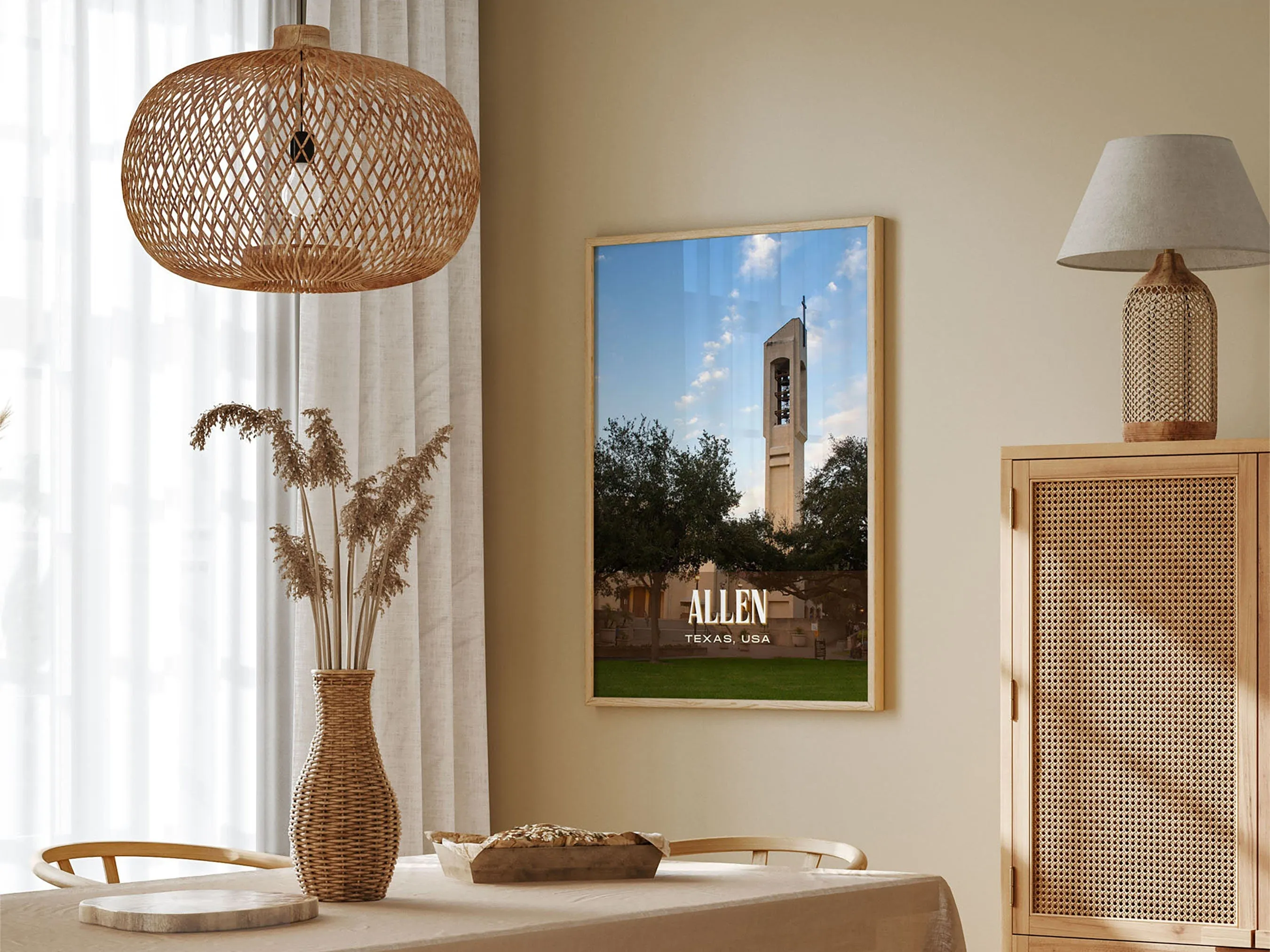 Allen Retro Wall Art, Texas, USA
