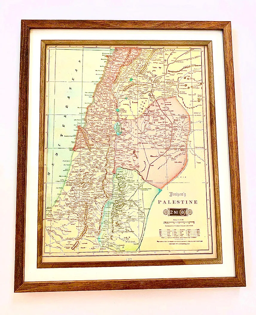 Antique Palestine Map Circa 1907