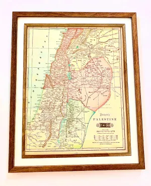Antique Palestine Map Circa 1907