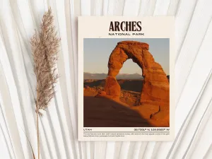 Arches National Park Vintage Wall Art, Utah, USA