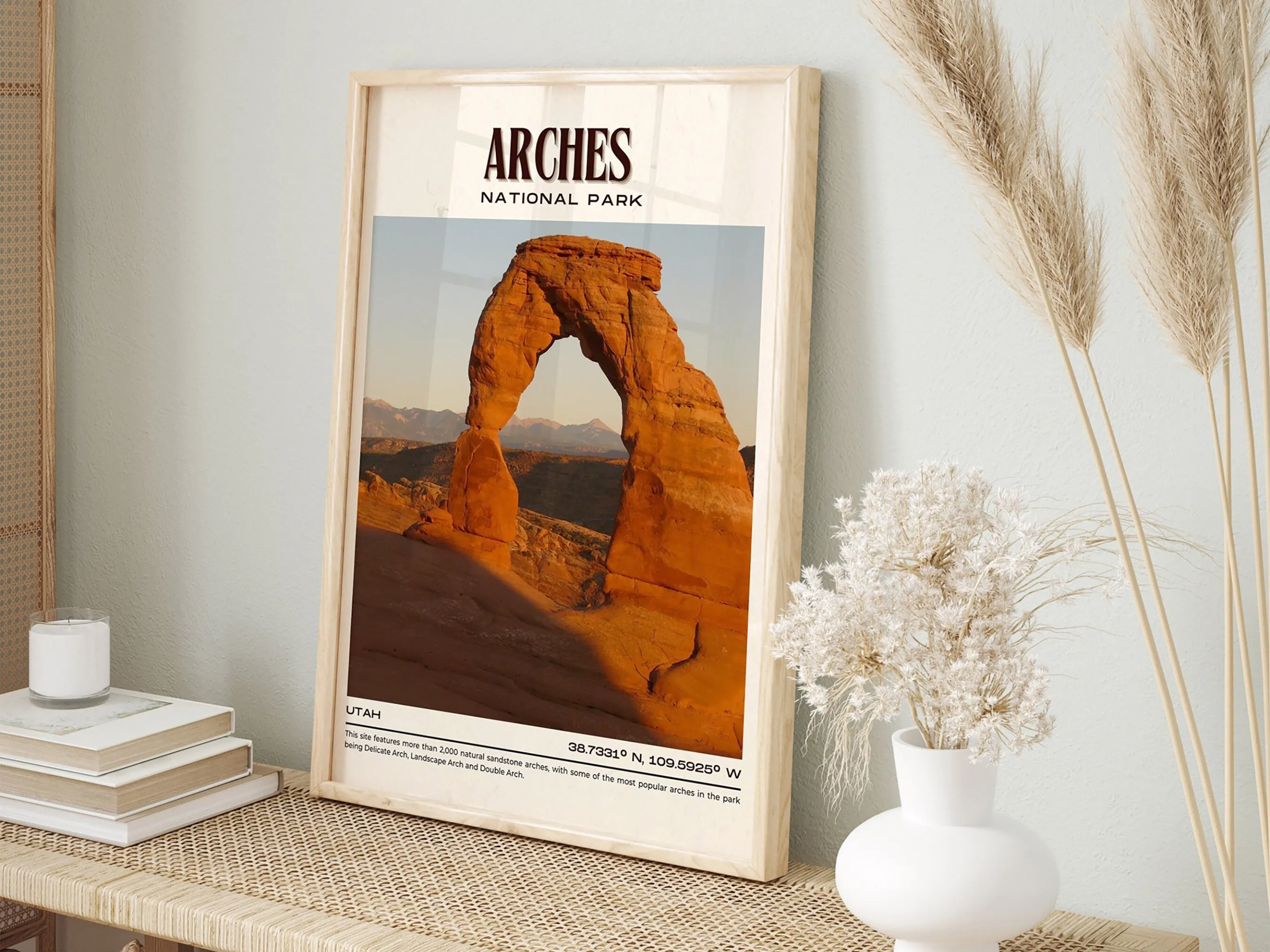 Arches National Park Vintage Wall Art, Utah, USA