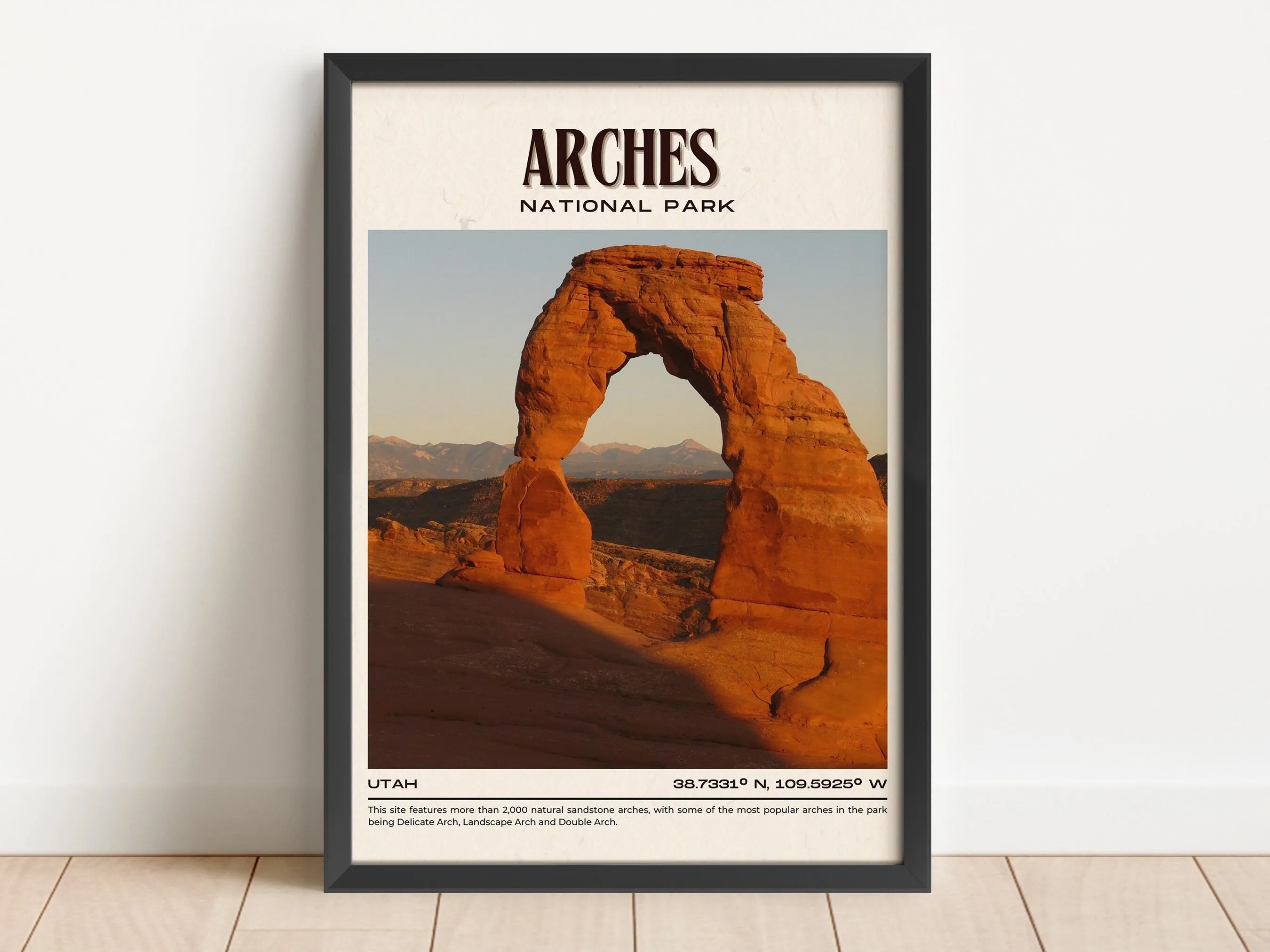 Arches National Park Vintage Wall Art, Utah, USA