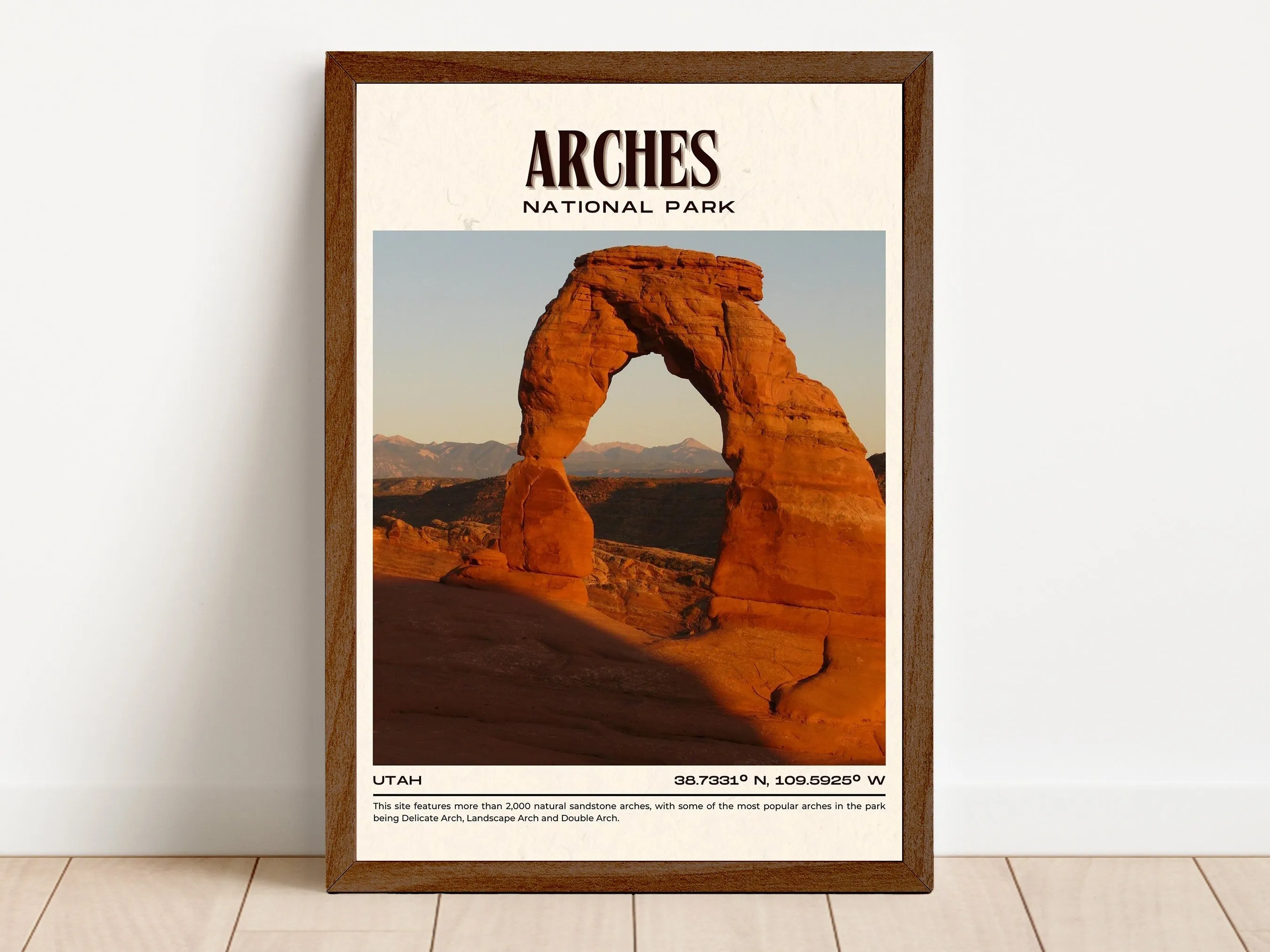 Arches National Park Vintage Wall Art, Utah, USA