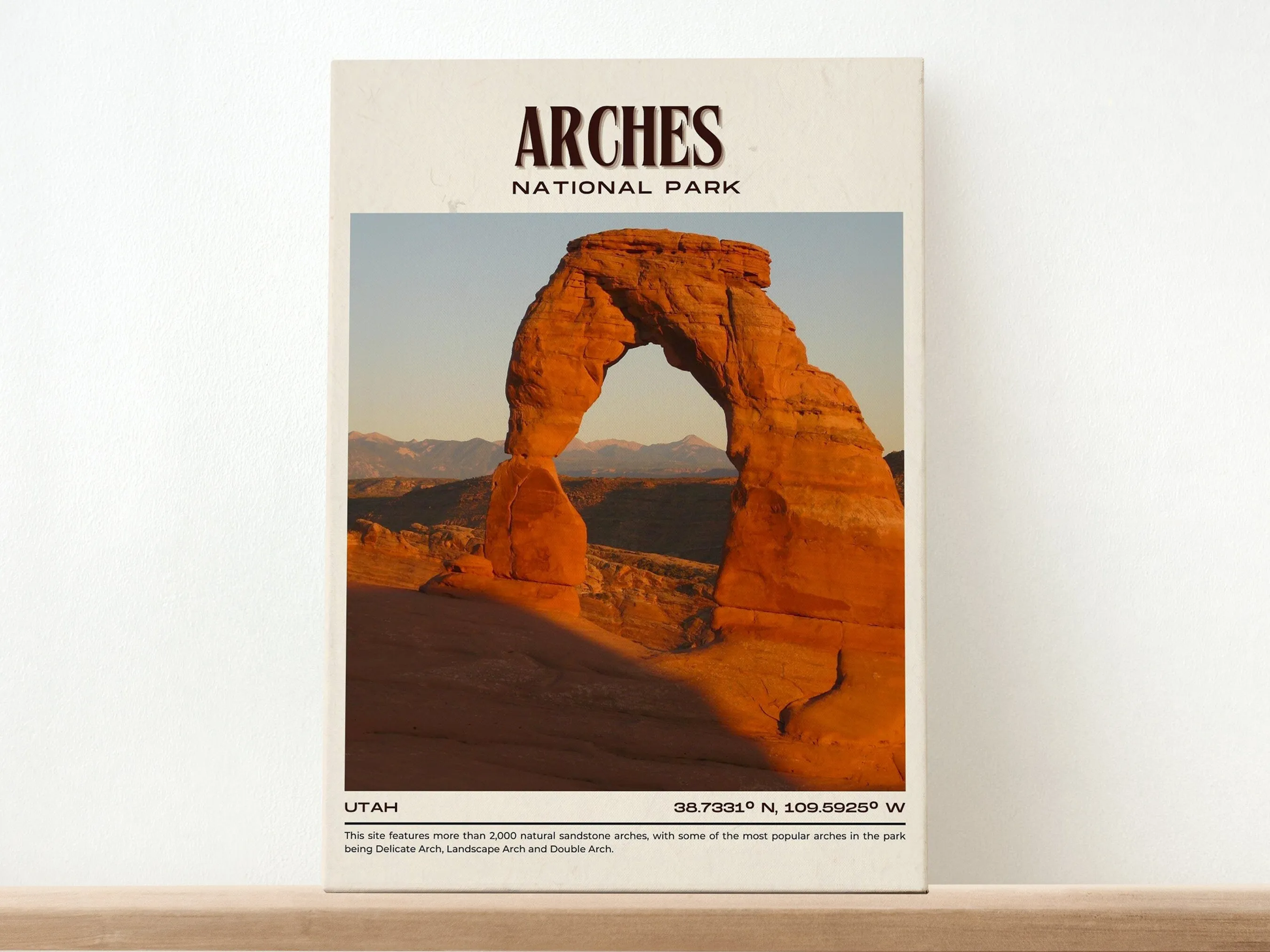 Arches National Park Vintage Wall Art, Utah, USA
