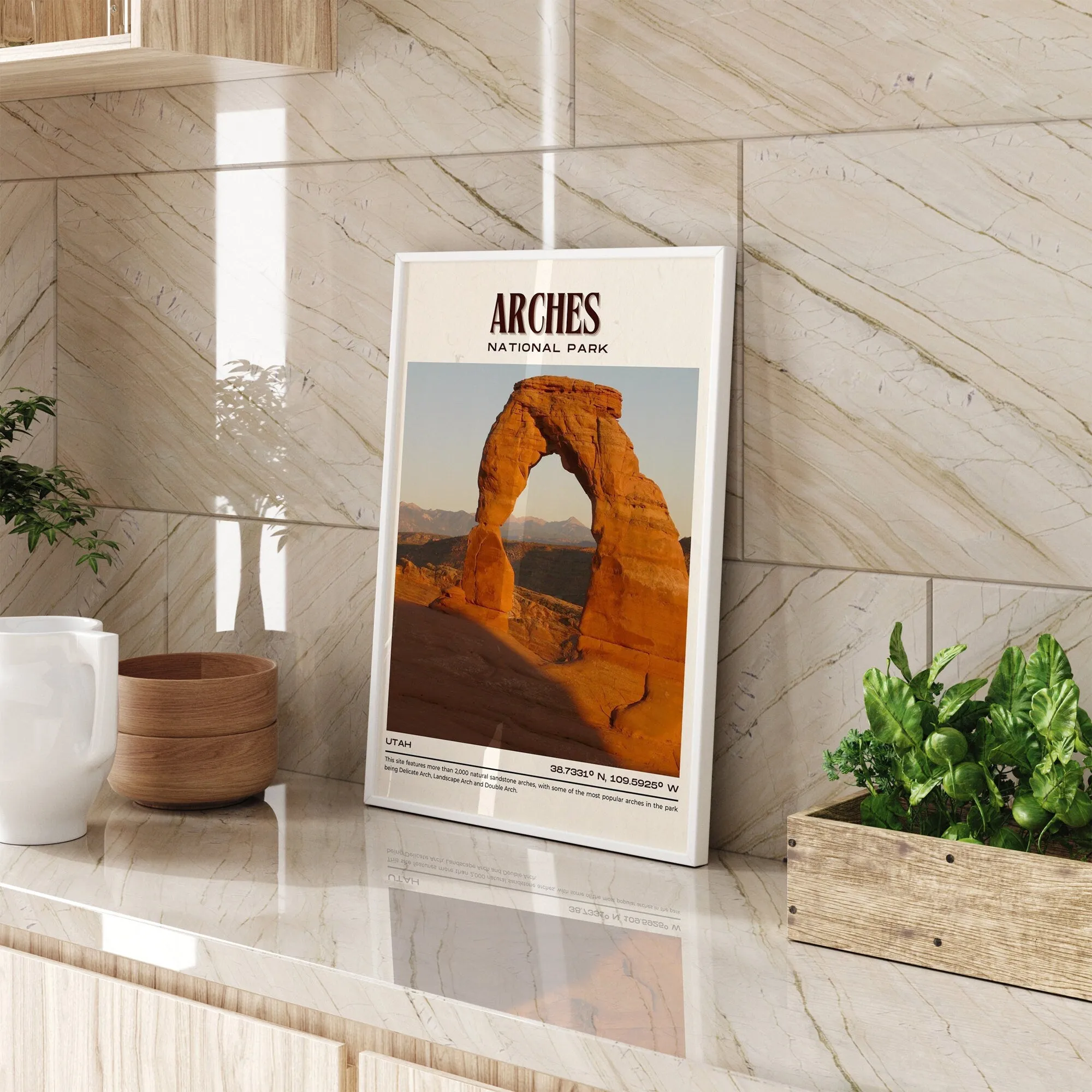 Arches National Park Vintage Wall Art, Utah, USA