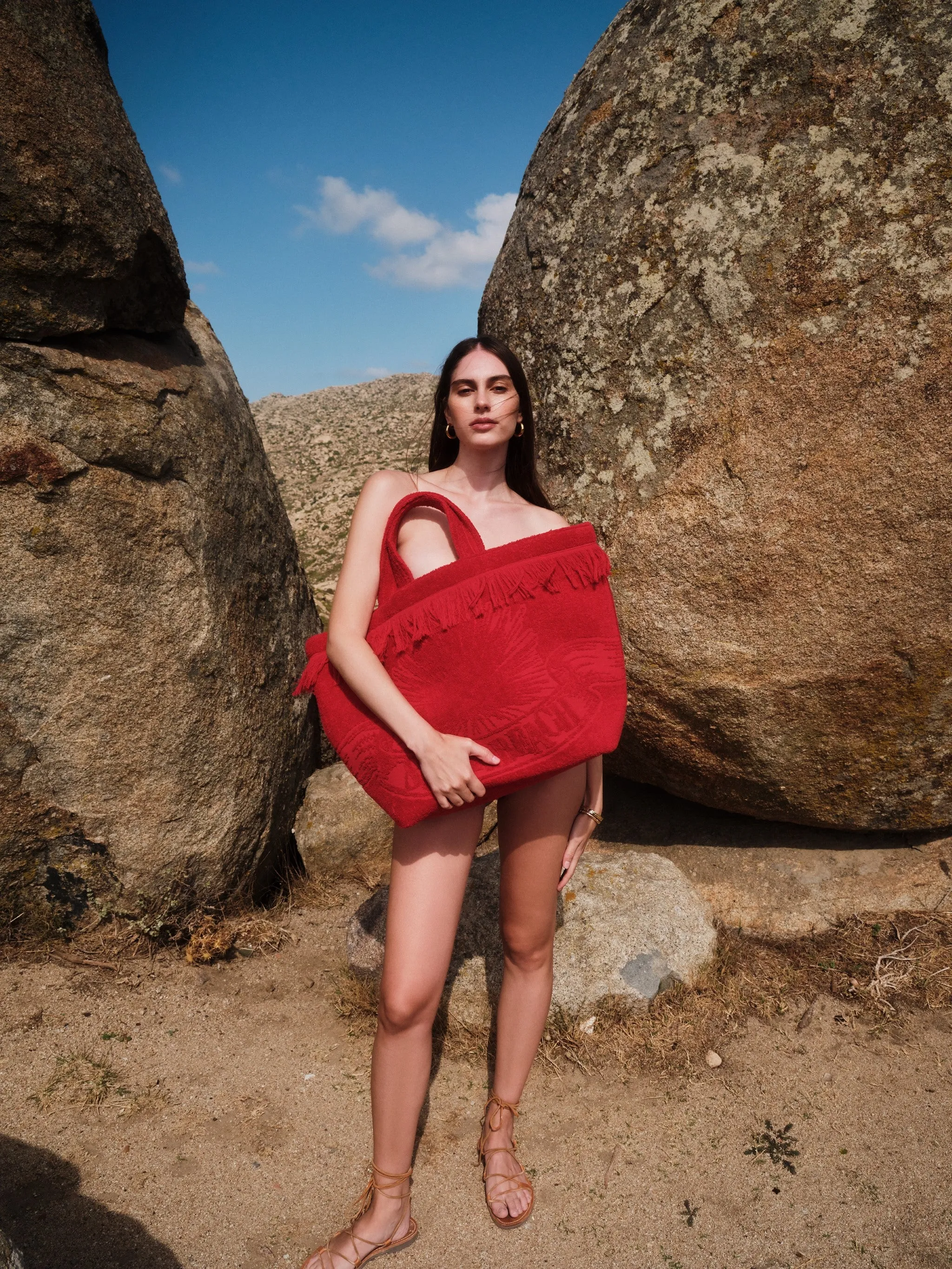 Athens Tiles Bloody Mary | Oversized Beach Bag