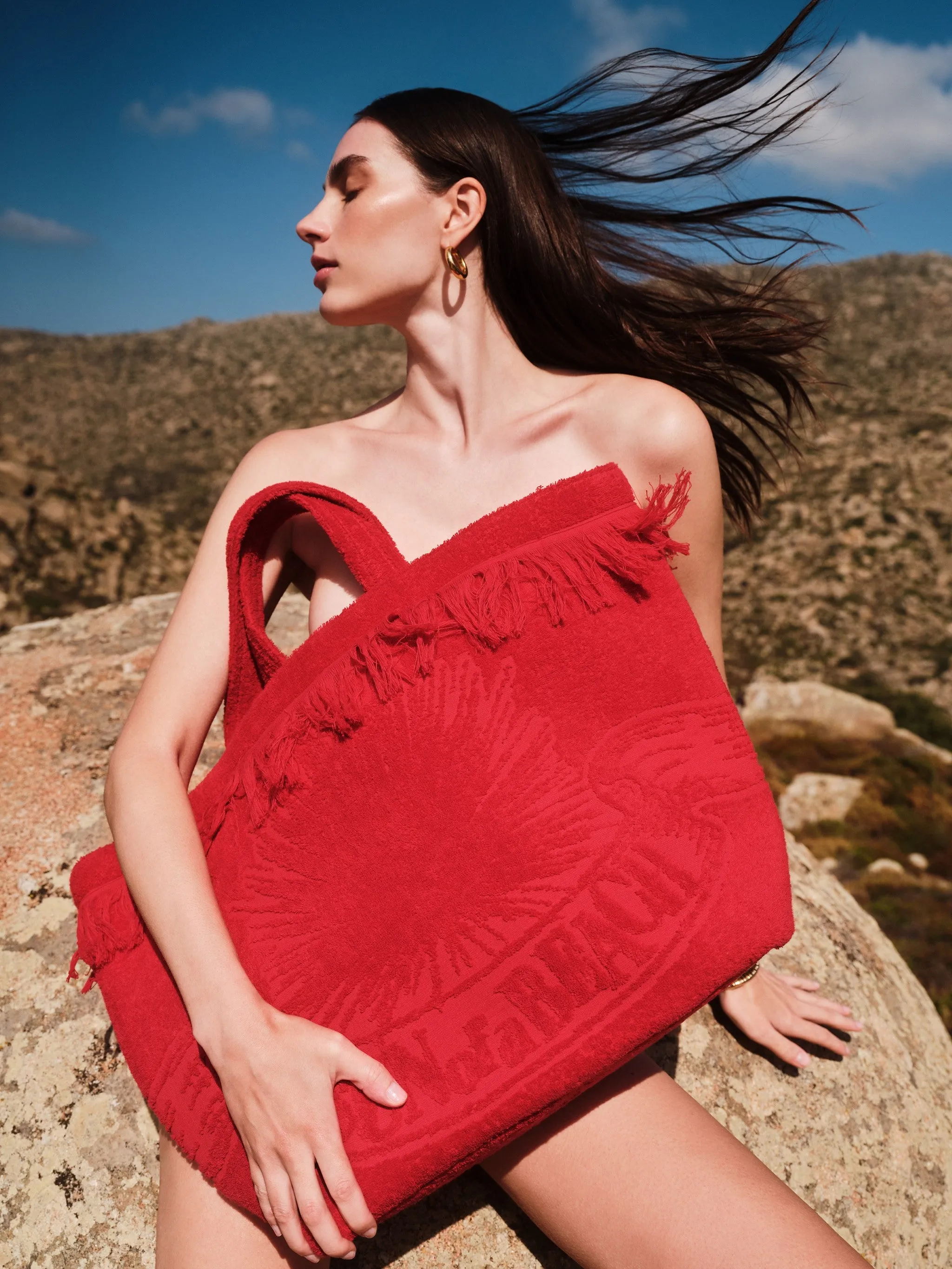 Athens Tiles Bloody Mary | Oversized Beach Bag