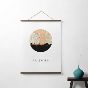 Auburn Alabama City Skyline Art Print - Vintage Map Multiple Sizes Available - Framed or Unframed Options