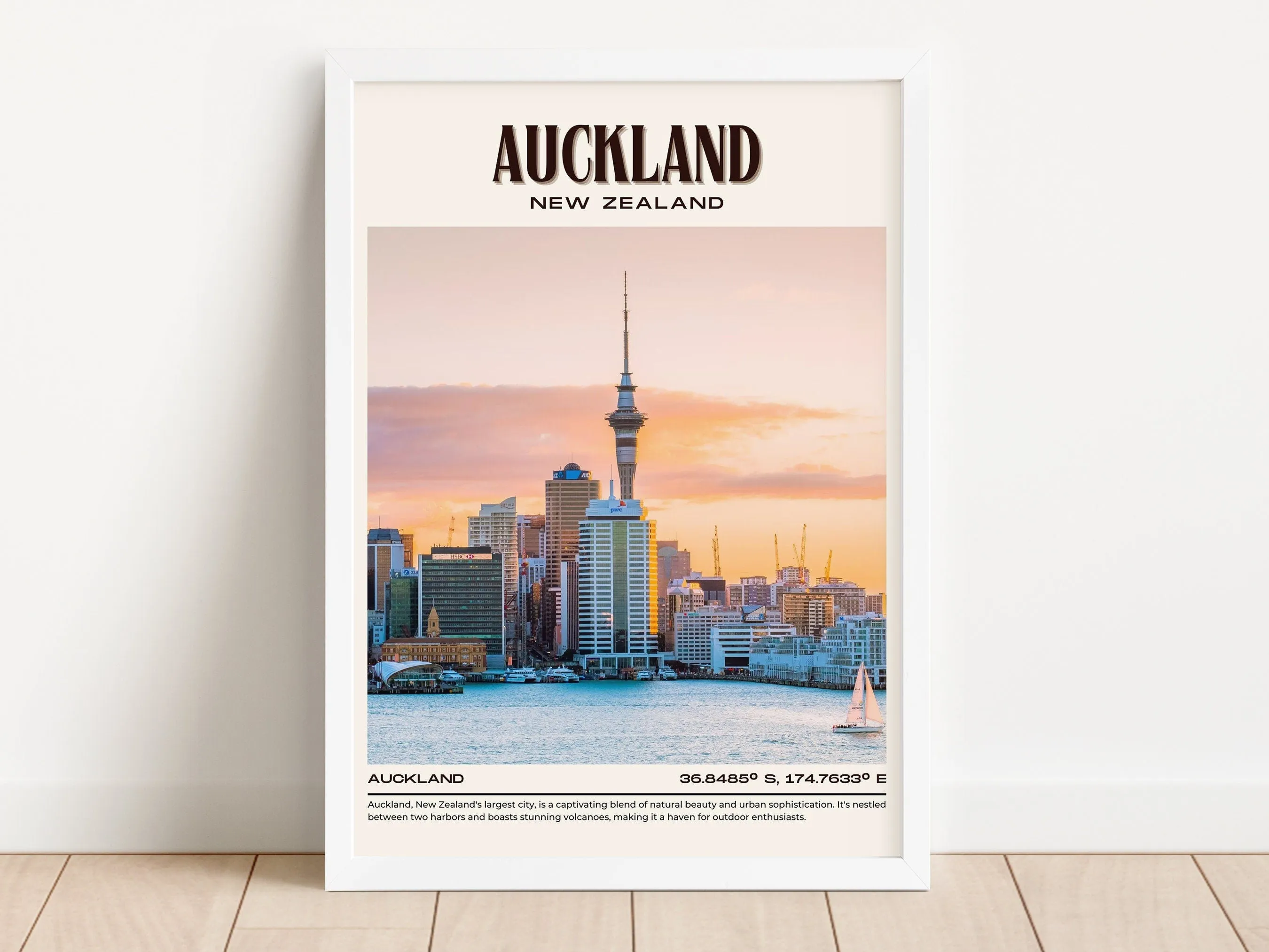 Auckland Vintage Wall Art, New Zealand