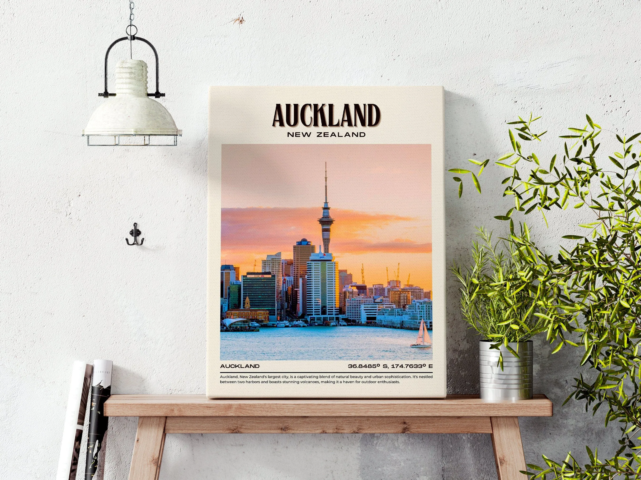 Auckland Vintage Wall Art, New Zealand