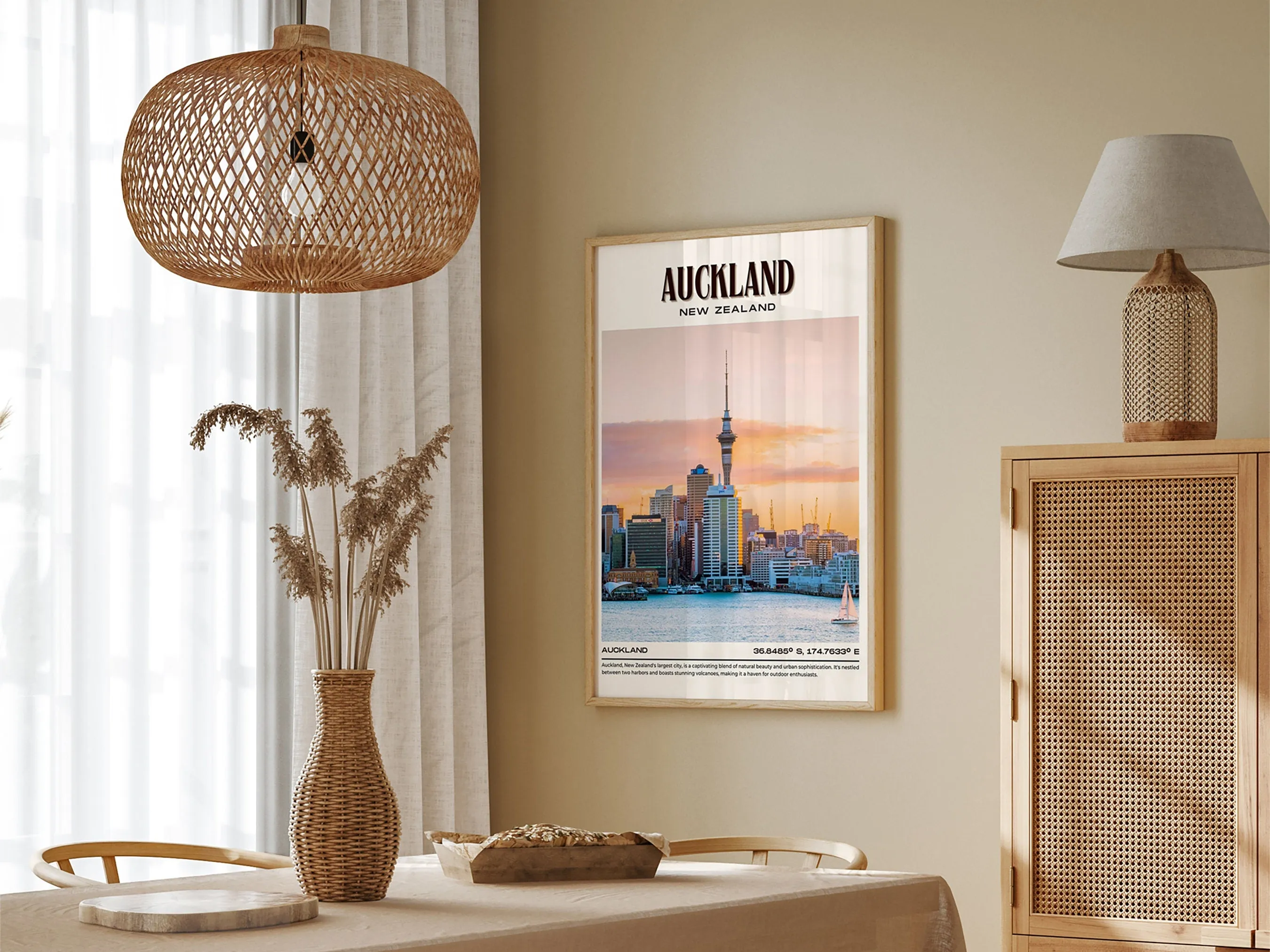 Auckland Vintage Wall Art, New Zealand