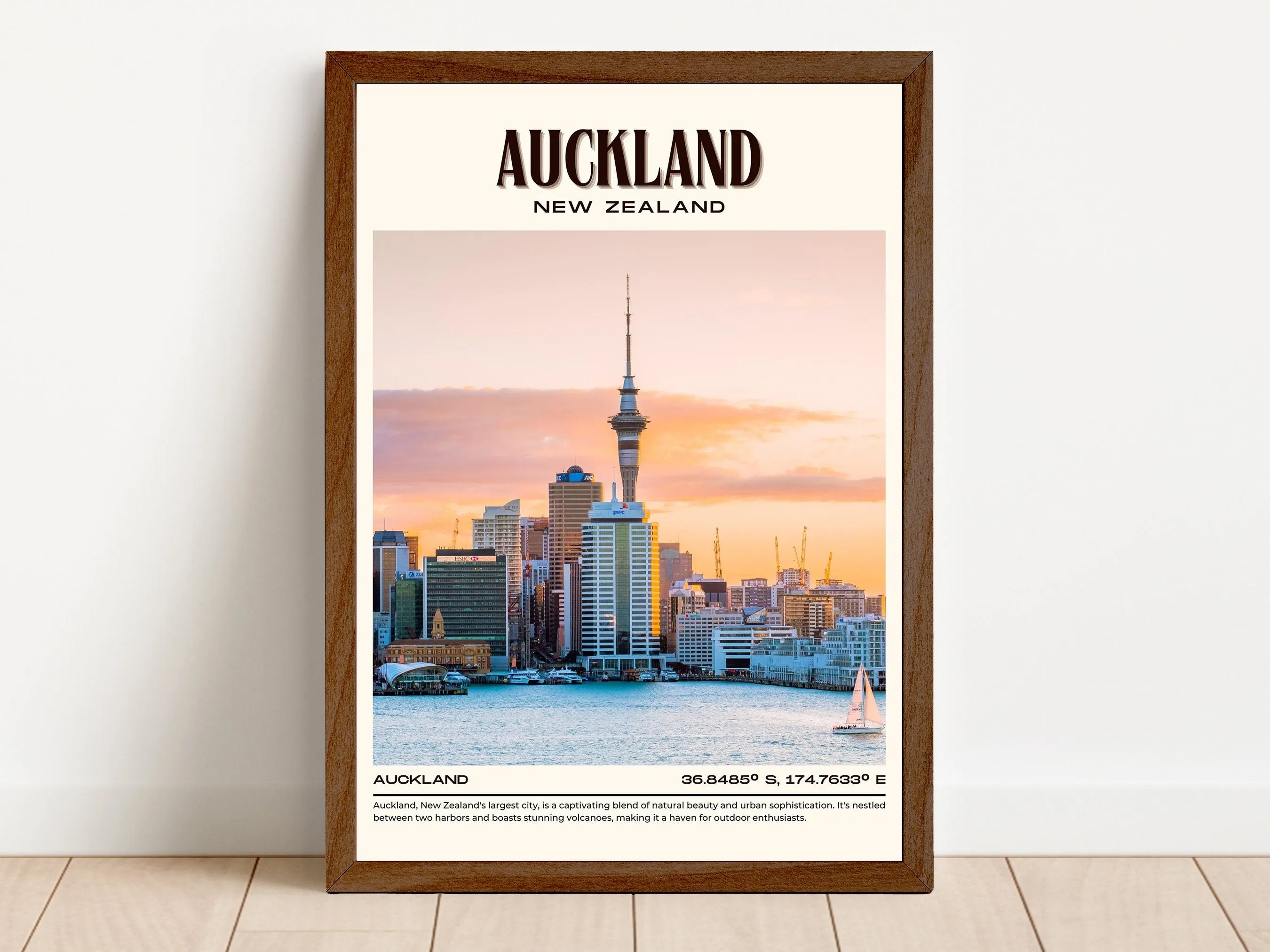 Auckland Vintage Wall Art, New Zealand