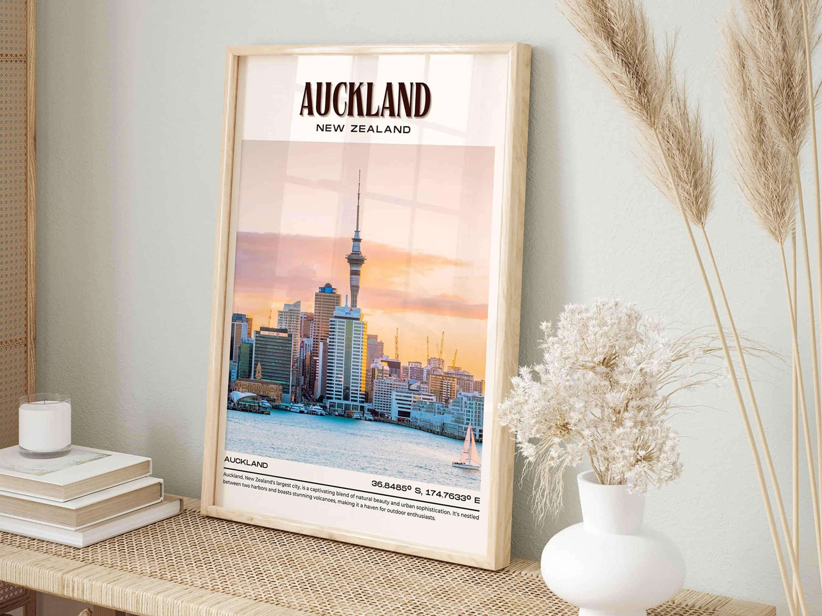 Auckland Vintage Wall Art, New Zealand