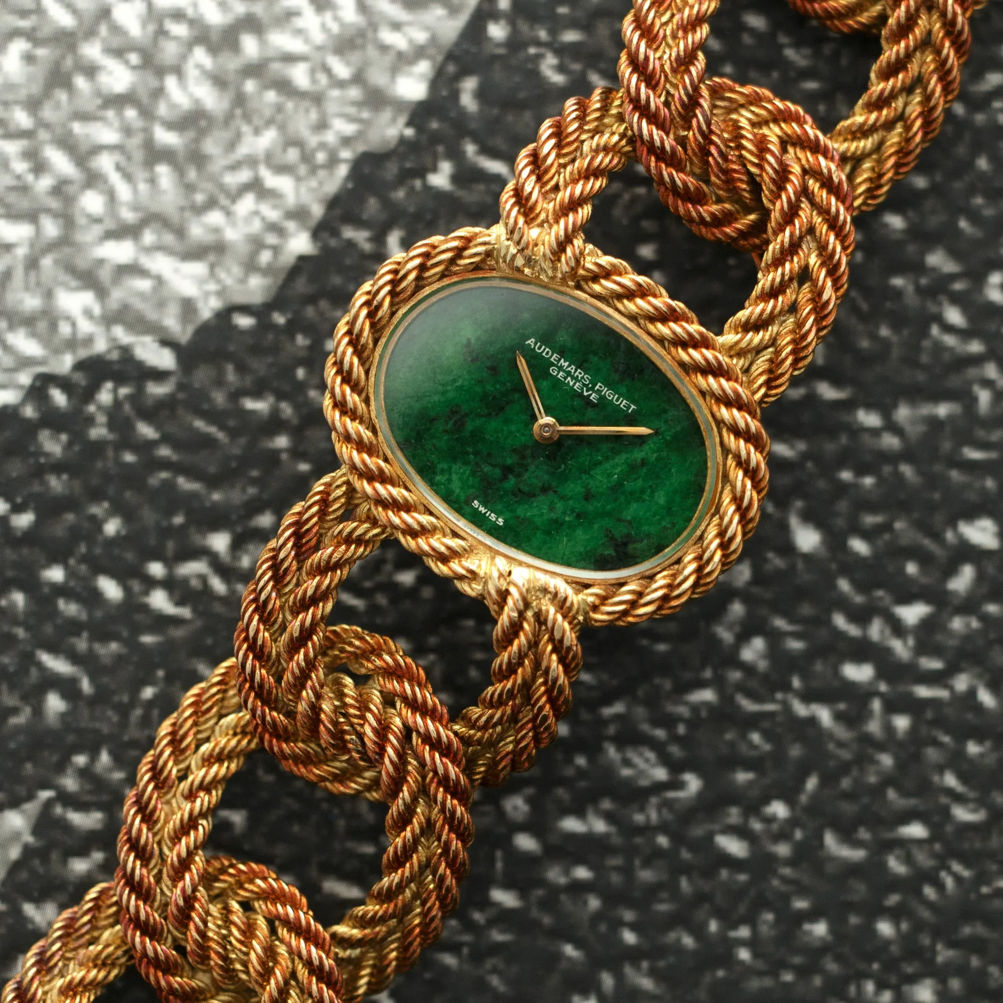 Audemars Piguet Yellow Gold Braided Bracelet Watch, 1960s