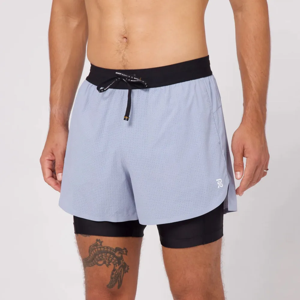 Bandit Running Vento 4" 2-in-1 Short - Smokey Blue/Black