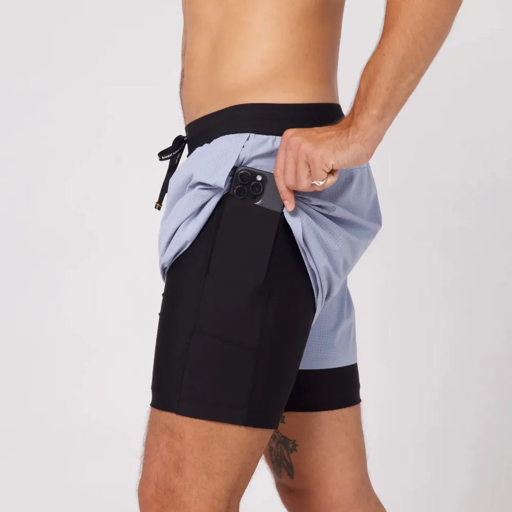 Bandit Running Vento 4" 2-in-1 Short - Smokey Blue/Black