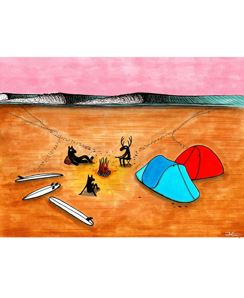 Beach Camping - Print/ Framed Print