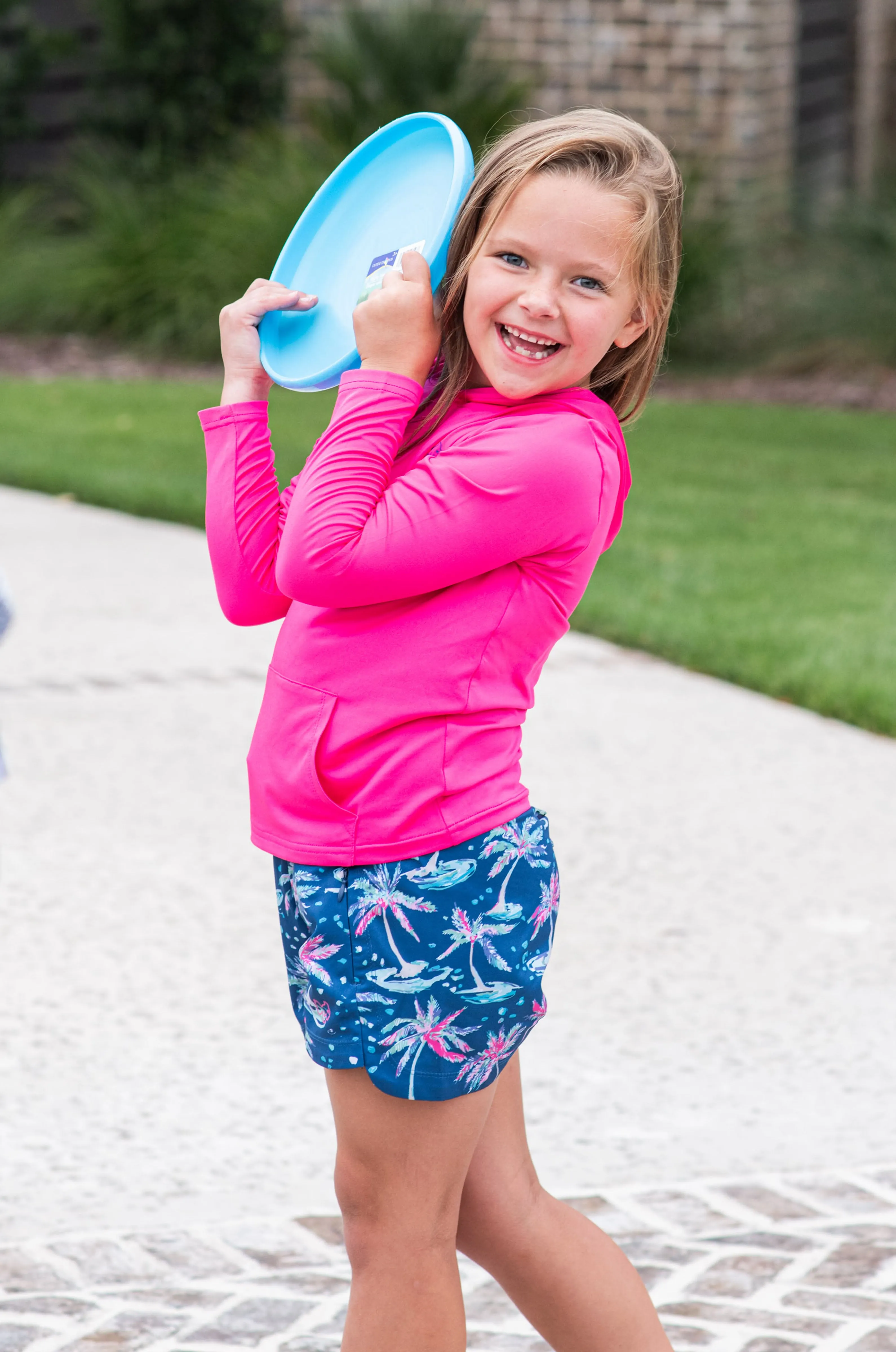 Beach Cruiser Short in Navy Palm Print