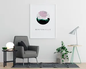 Bentonville, Arkansas decor, Arkansas map art, Arkansas art print, Bentonville Arkansas skyline art, city skyline art, city art print