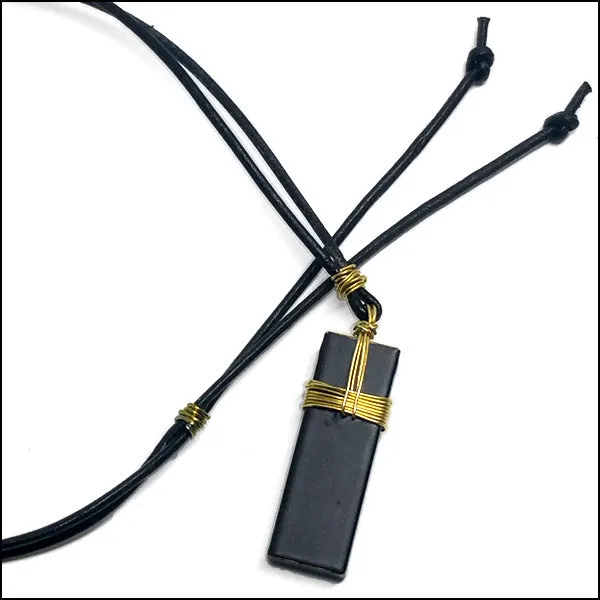 Black Brass Rectangle Pendant