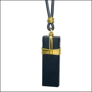 Black Brass Rectangle Pendant