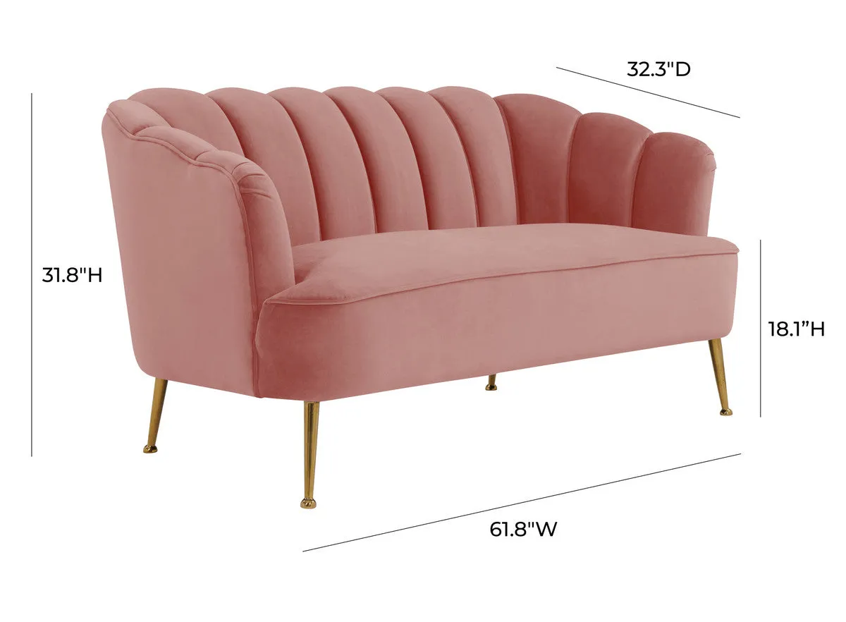 Blush Velvet Settee