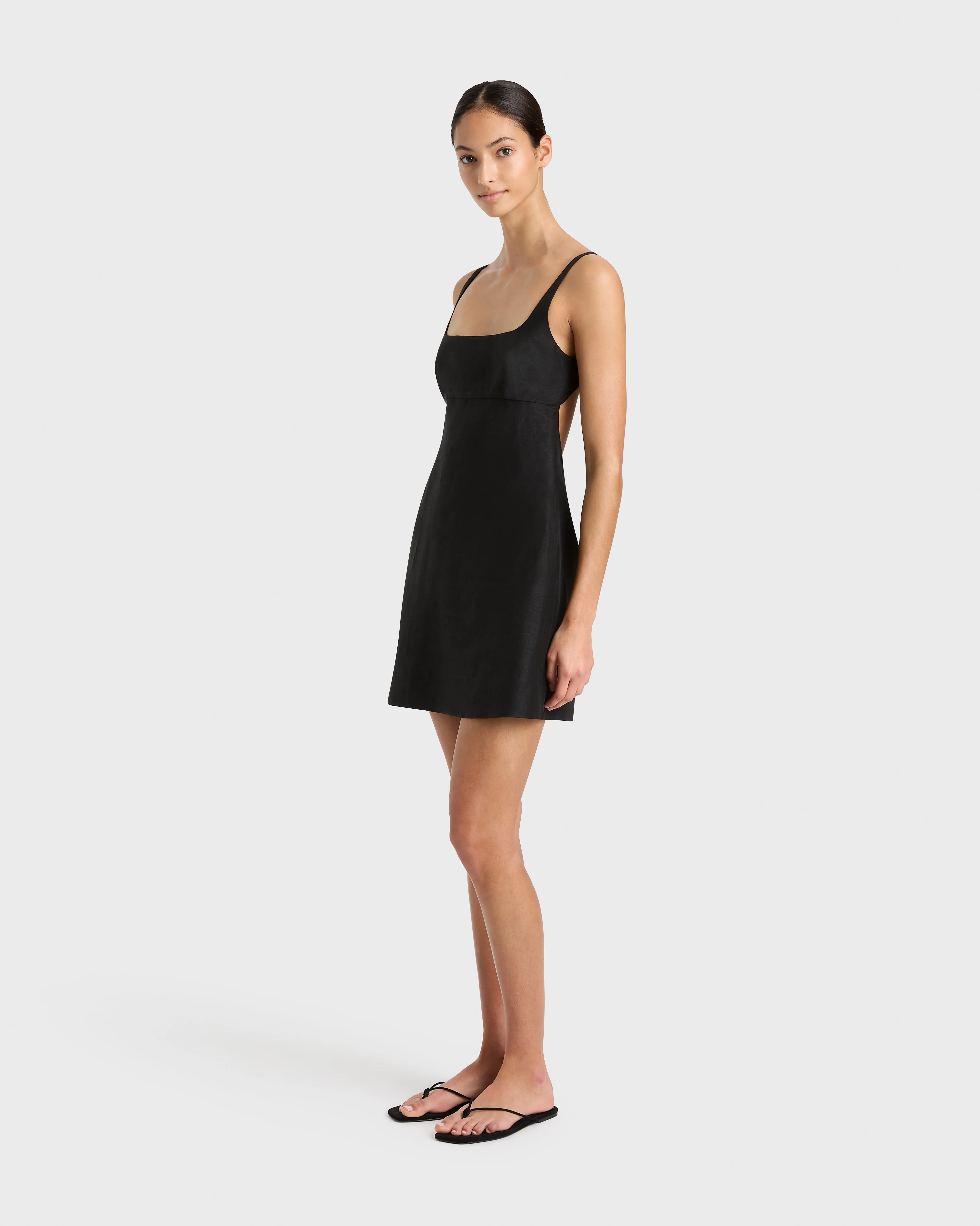 Bormio Exposed Back Mini Dress - Black
