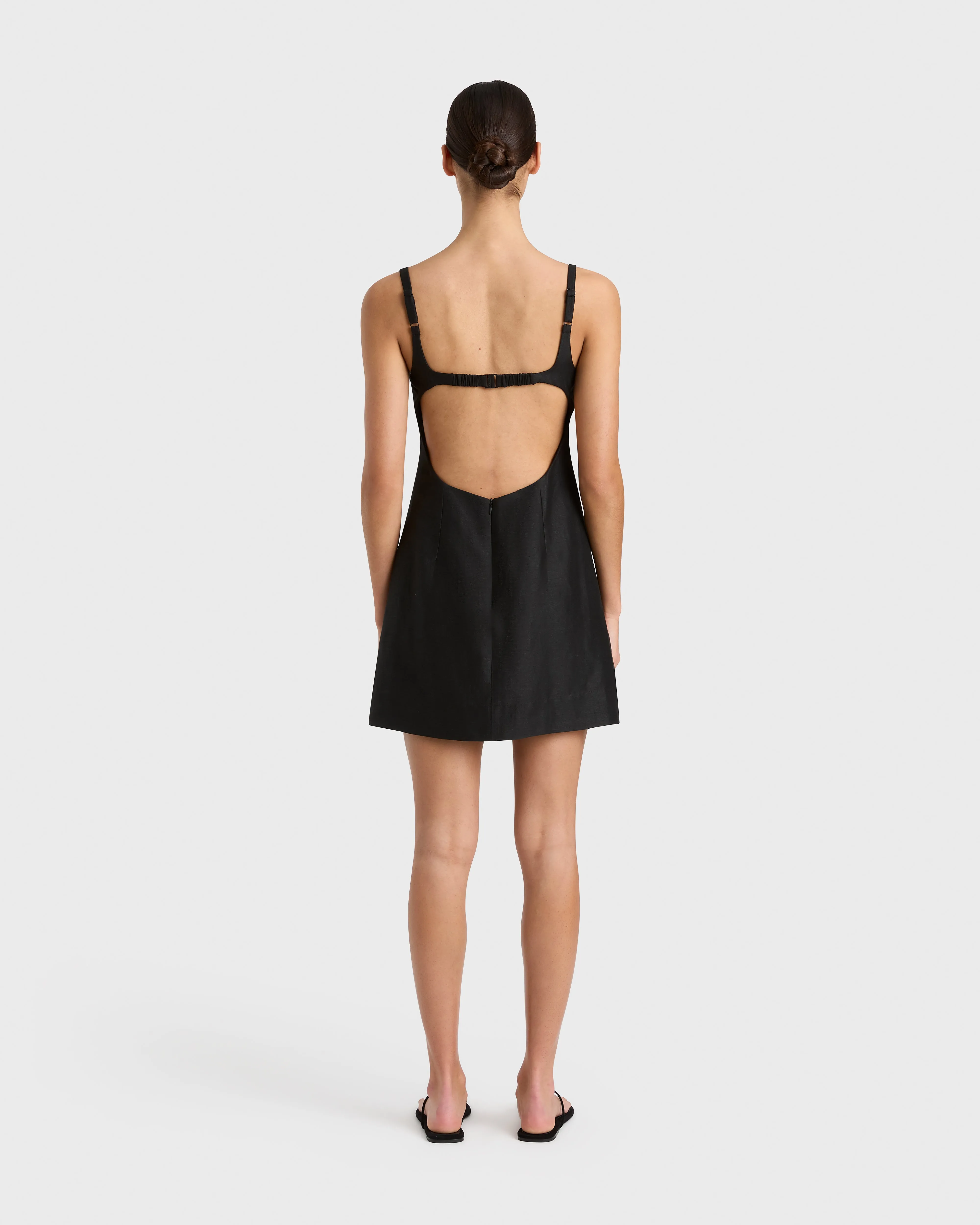 Bormio Exposed Back Mini Dress - Black
