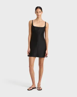 Bormio Exposed Back Mini Dress - Black