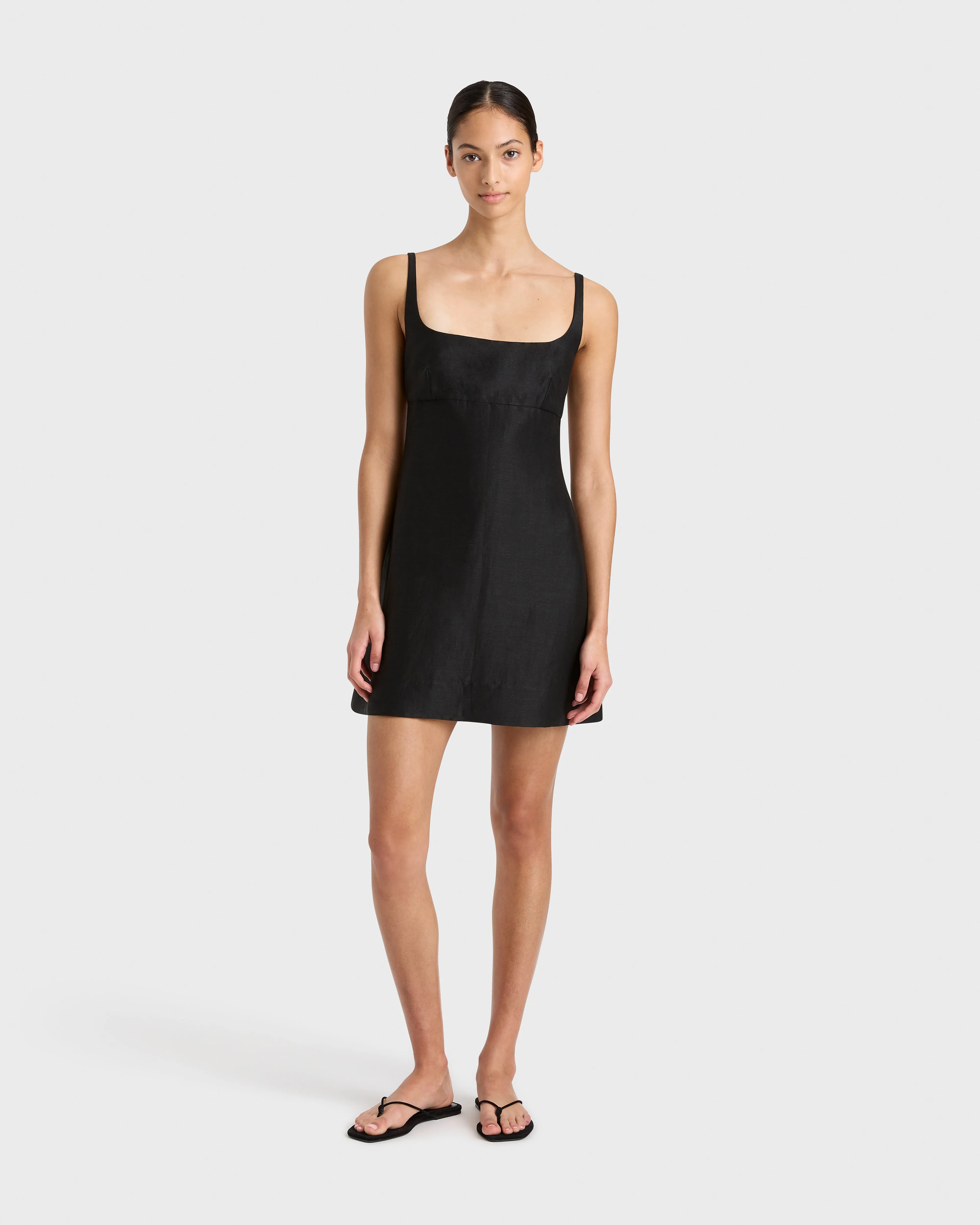 Bormio Exposed Back Mini Dress - Black