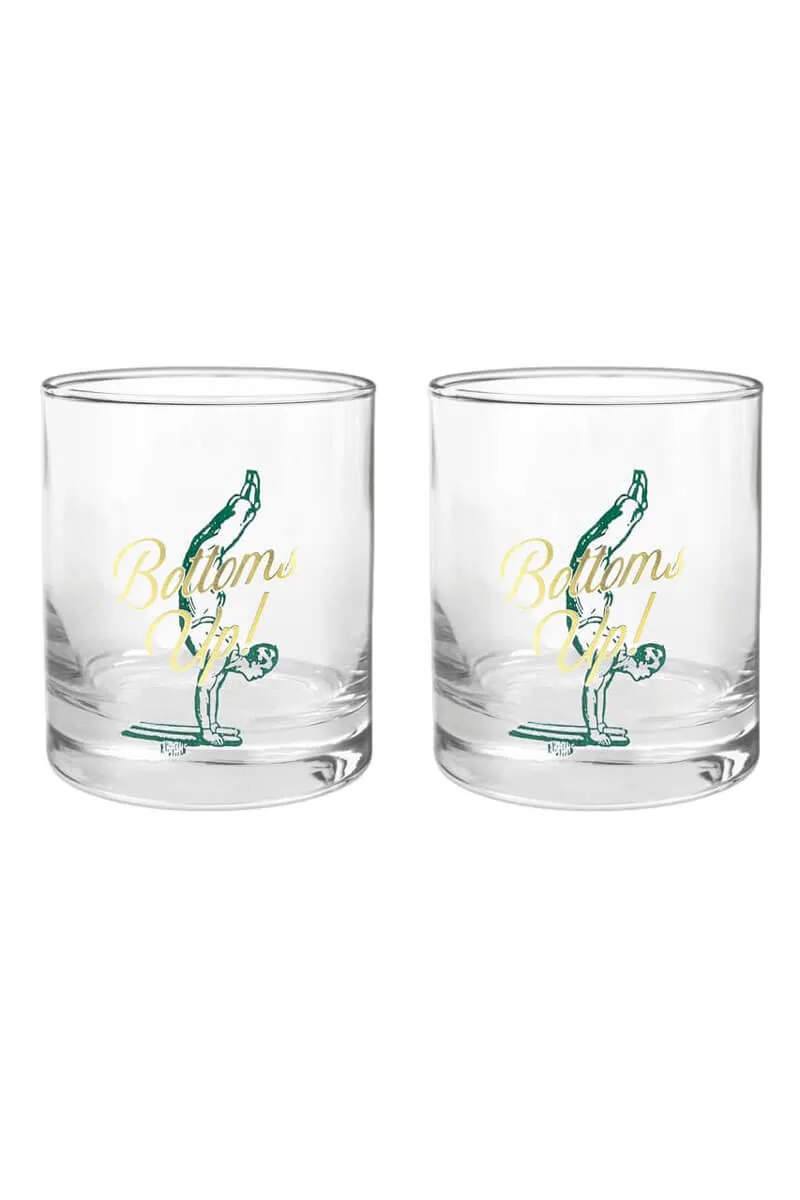 Bottoms Up Rocks Glass - Set of 2