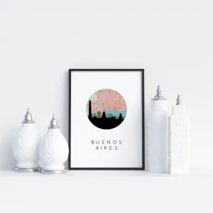 Buenos Aires art print, Buenos Aires map art, Argentina travel print, Buenos Aires skyline, Buenos Aires poster, South America wall art