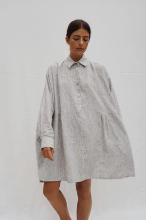 Byron Oversized Shirt Dress Grey Stripe