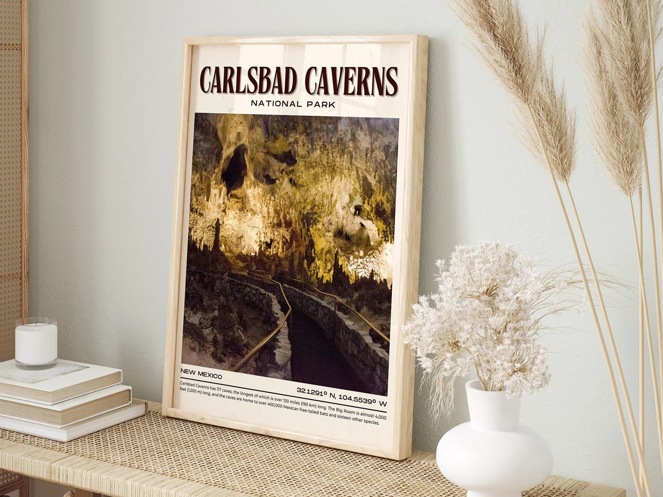 Carlsbad Caverns Vintage Wall Art, New Mexico, USA