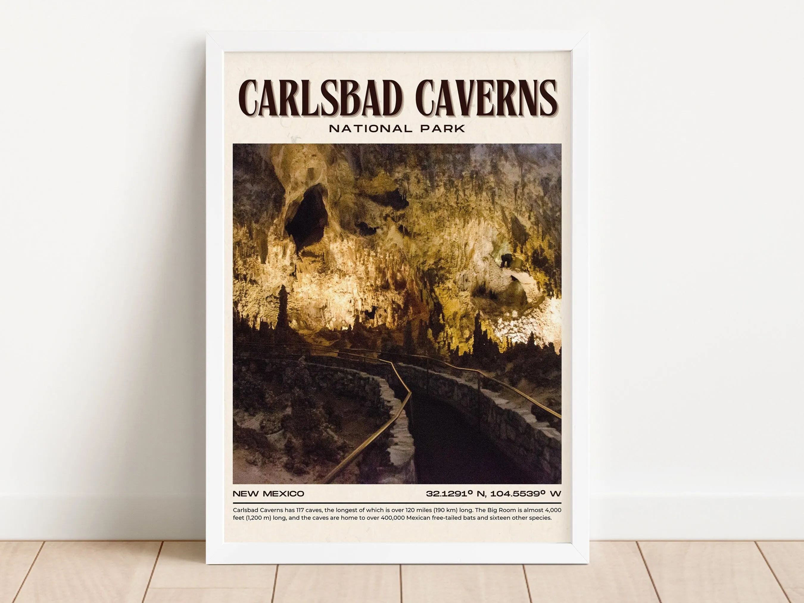 Carlsbad Caverns Vintage Wall Art, New Mexico, USA