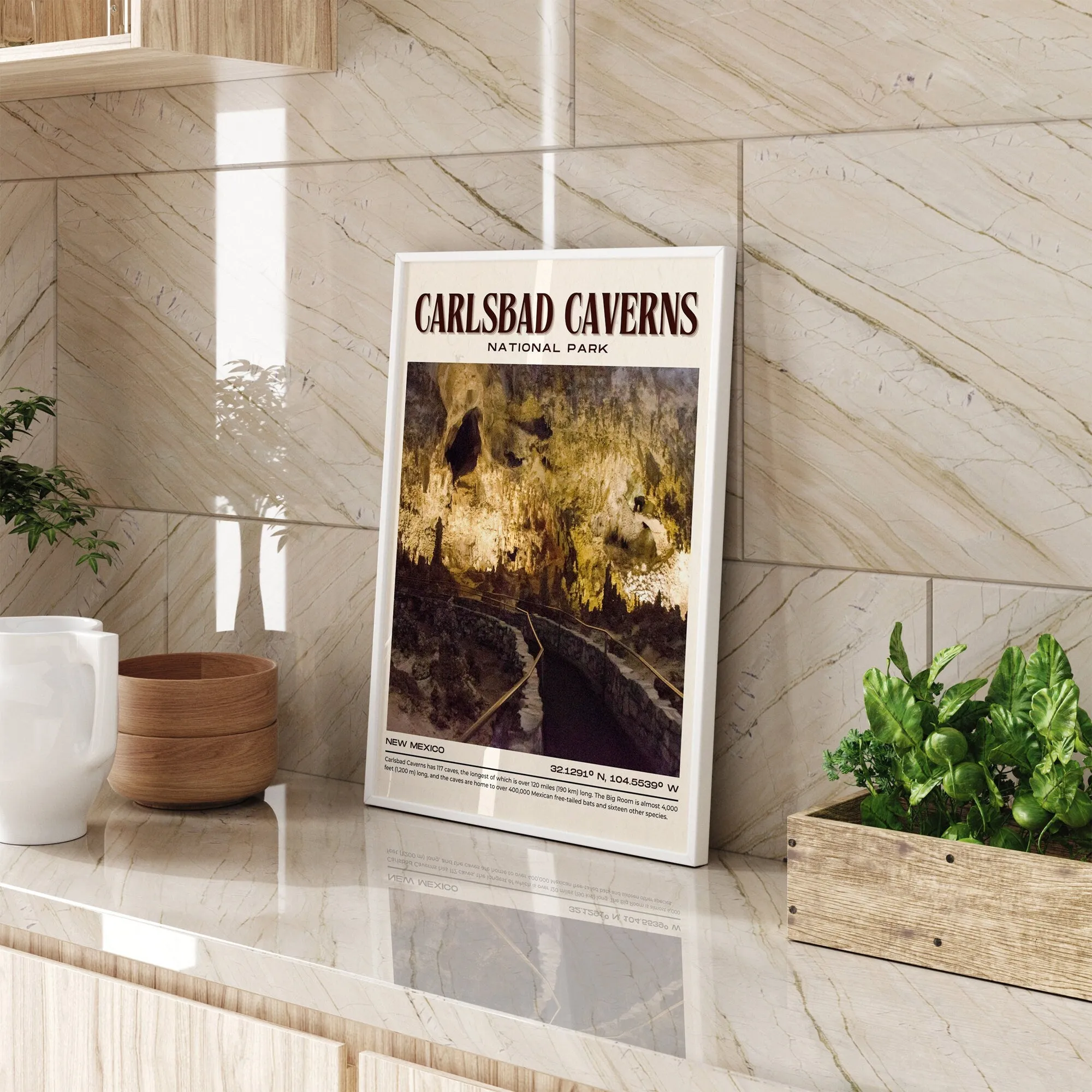 Carlsbad Caverns Vintage Wall Art, New Mexico, USA
