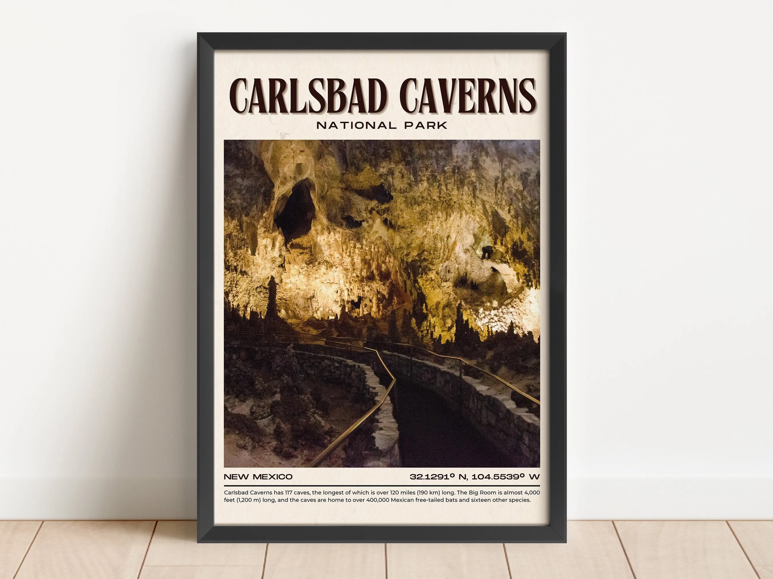 Carlsbad Caverns Vintage Wall Art, New Mexico, USA