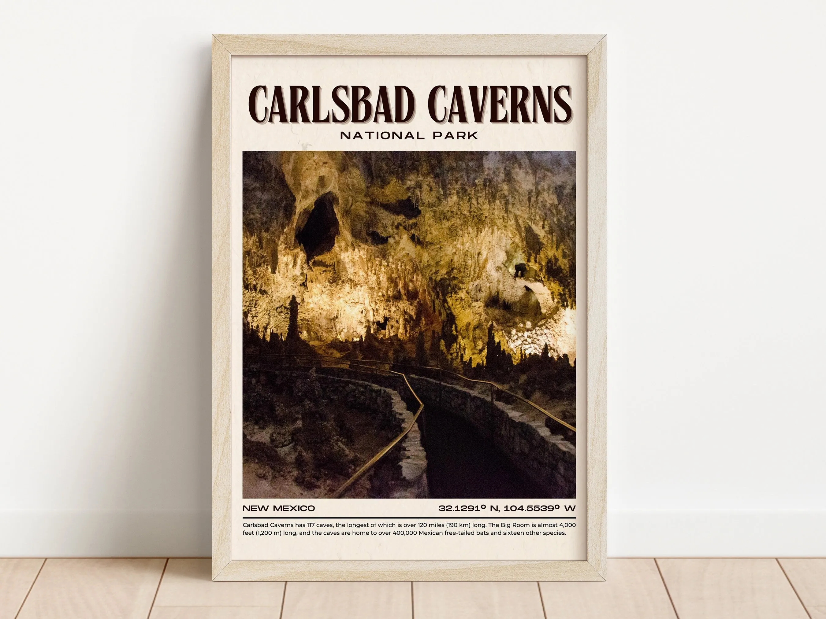 Carlsbad Caverns Vintage Wall Art, New Mexico, USA